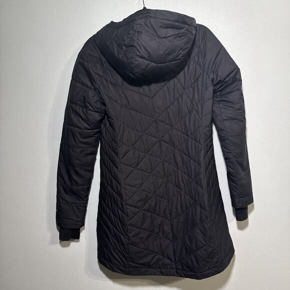 Columbia Omni Heat Coat Parka Womens Medium Black Puffer Full Zip Quilted Hood - Picture 5 of 6